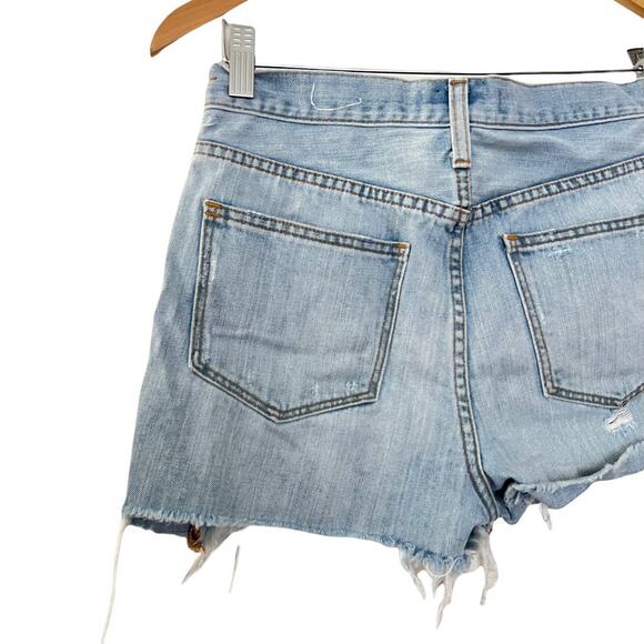 Madewell Womens Cut Off Denim Shorts Frayed Hem Blue Size 25 - Picture 5 of 10